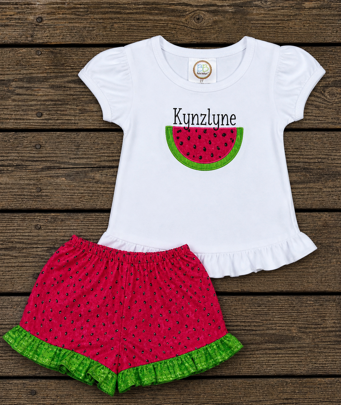 Watermelon appliquéd shirt