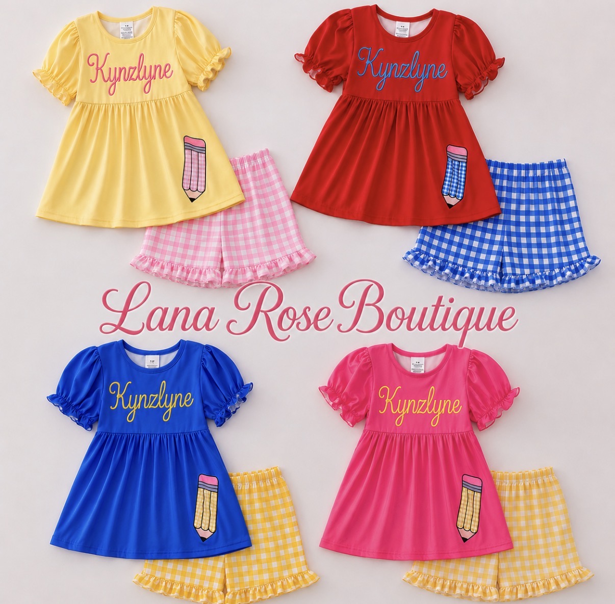 Back to school gingham set