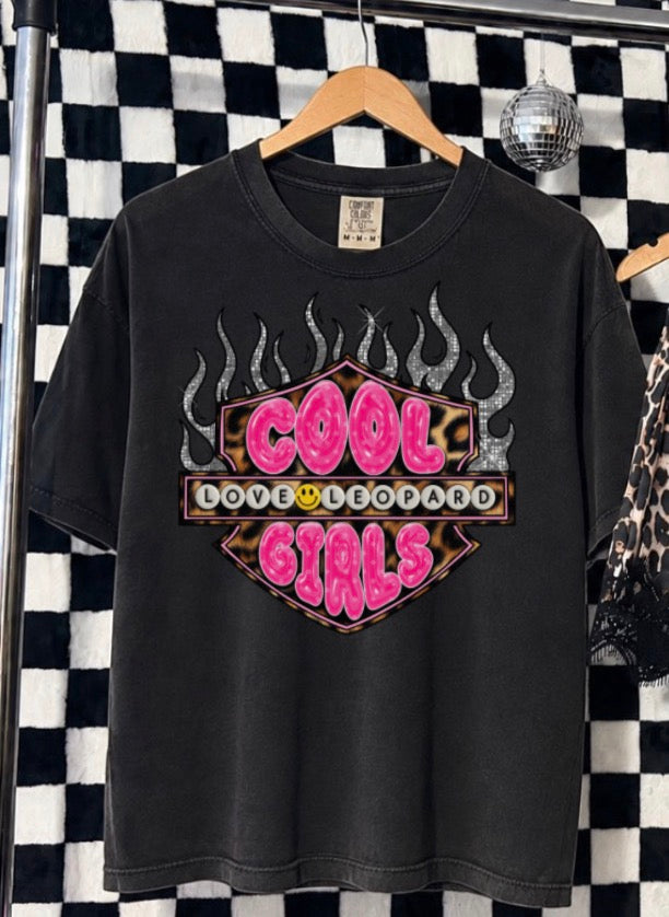 Cool girls love leopard tee