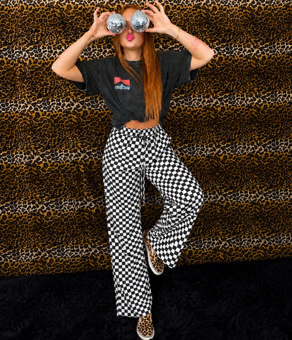 Checkered pants🩷🖤💚❤️