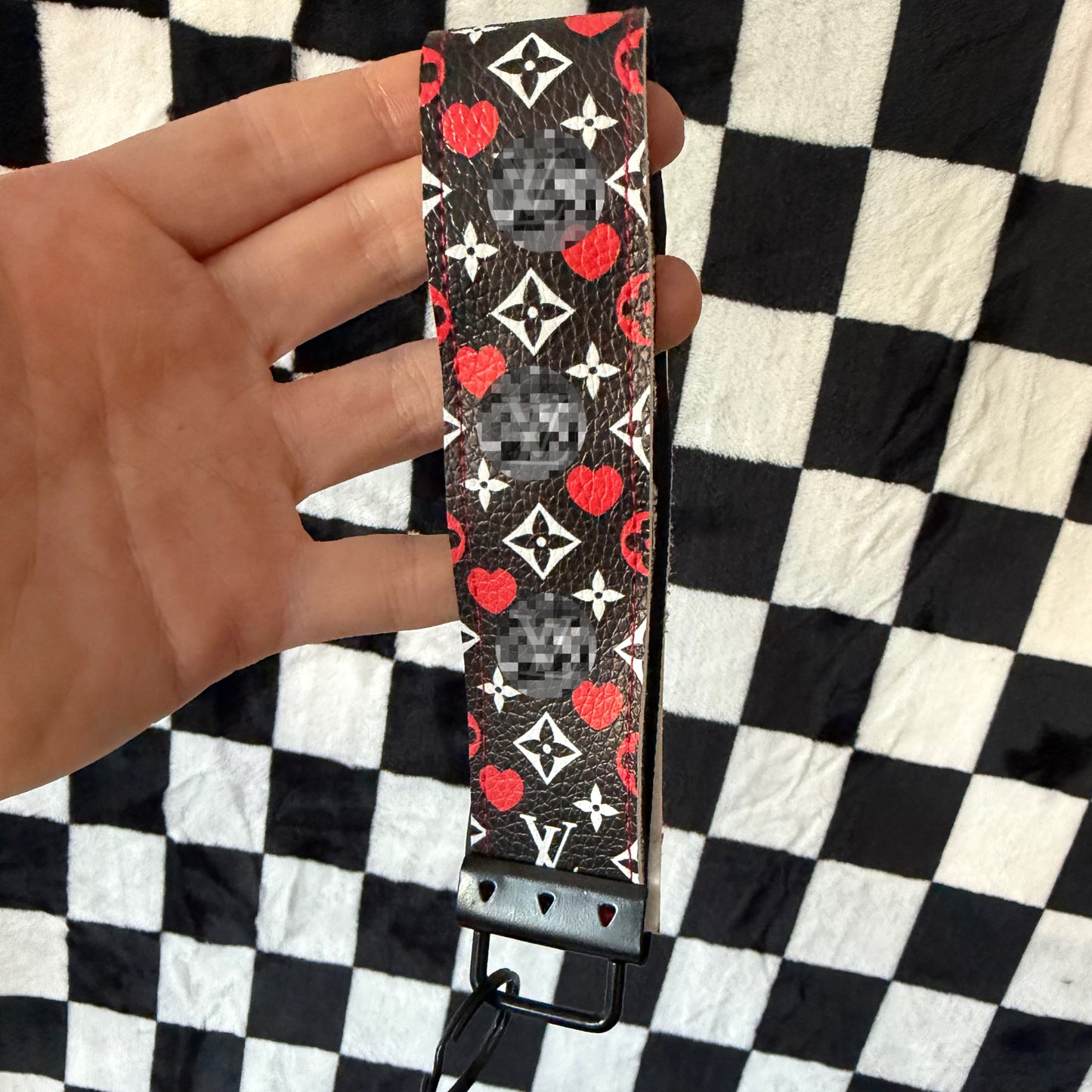 Red bottom keychain