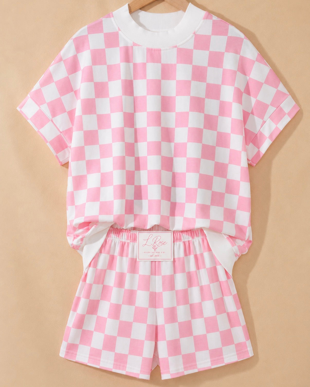 Pretty pink check set