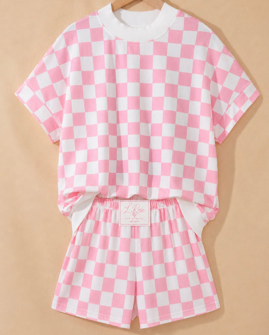 Pretty pink check set