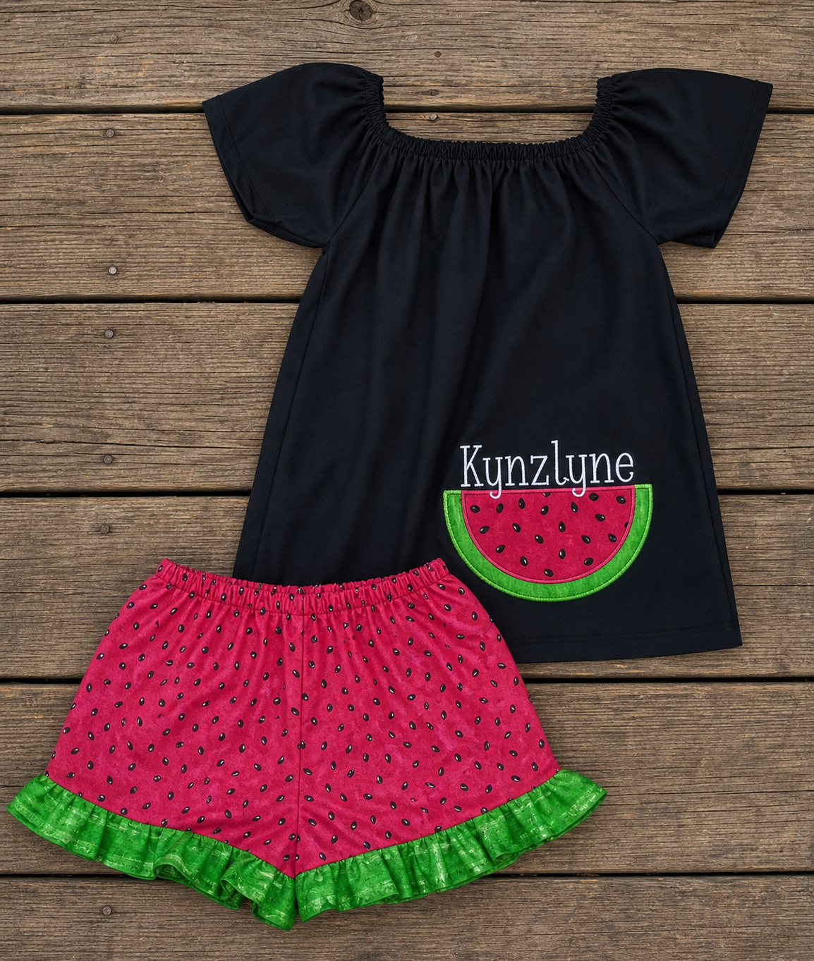 Watermelon appliquéd shirt