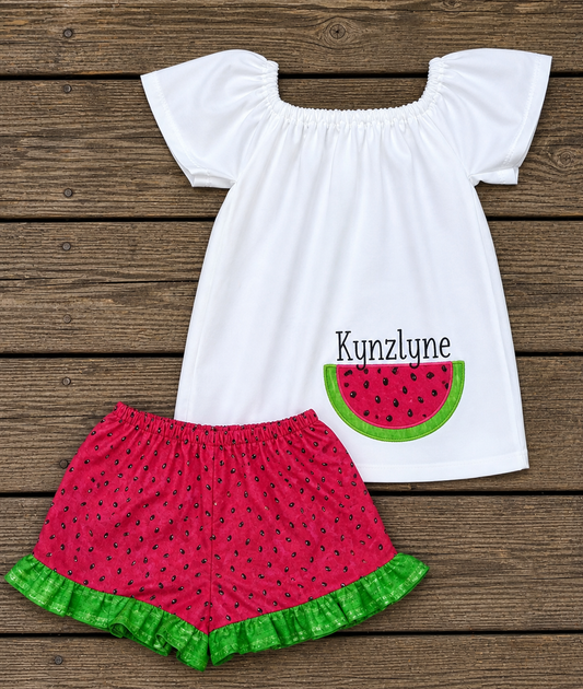 Watermelon appliquéd shirt