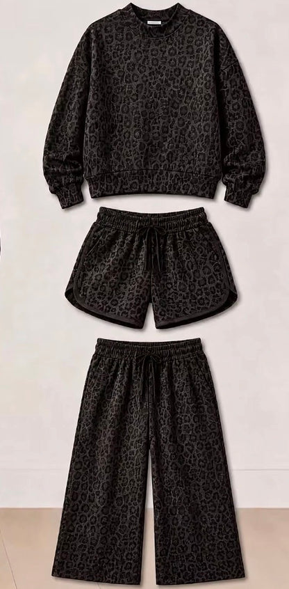 Charcoal Leopard set🖤