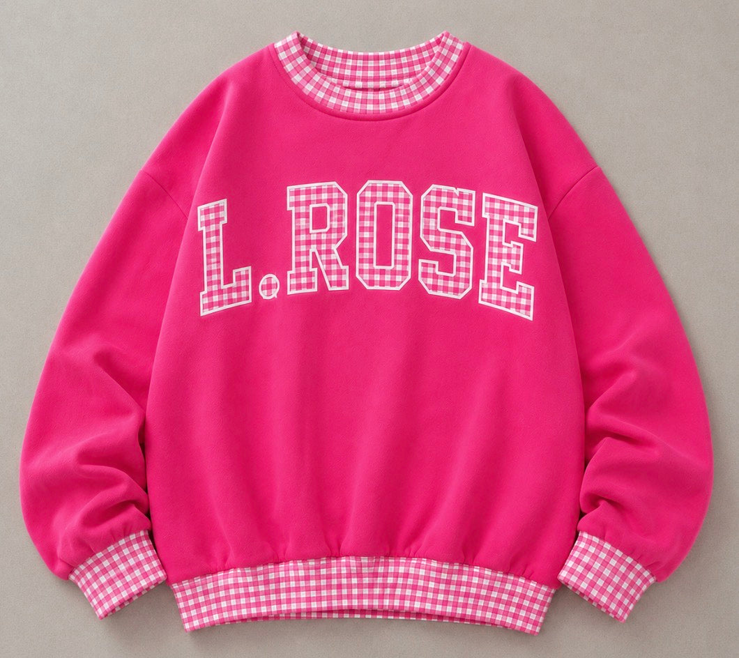 Gingham girly mock neck