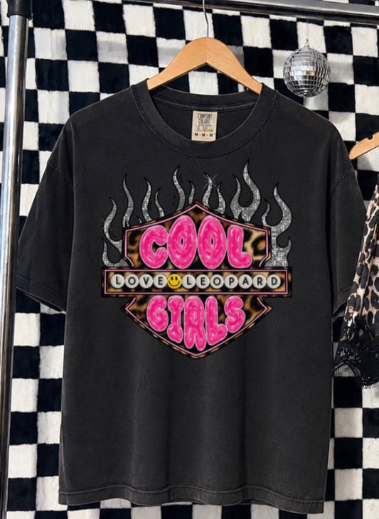 Cool girls love leopard tee