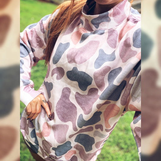 Comfy Camo Mockneck
