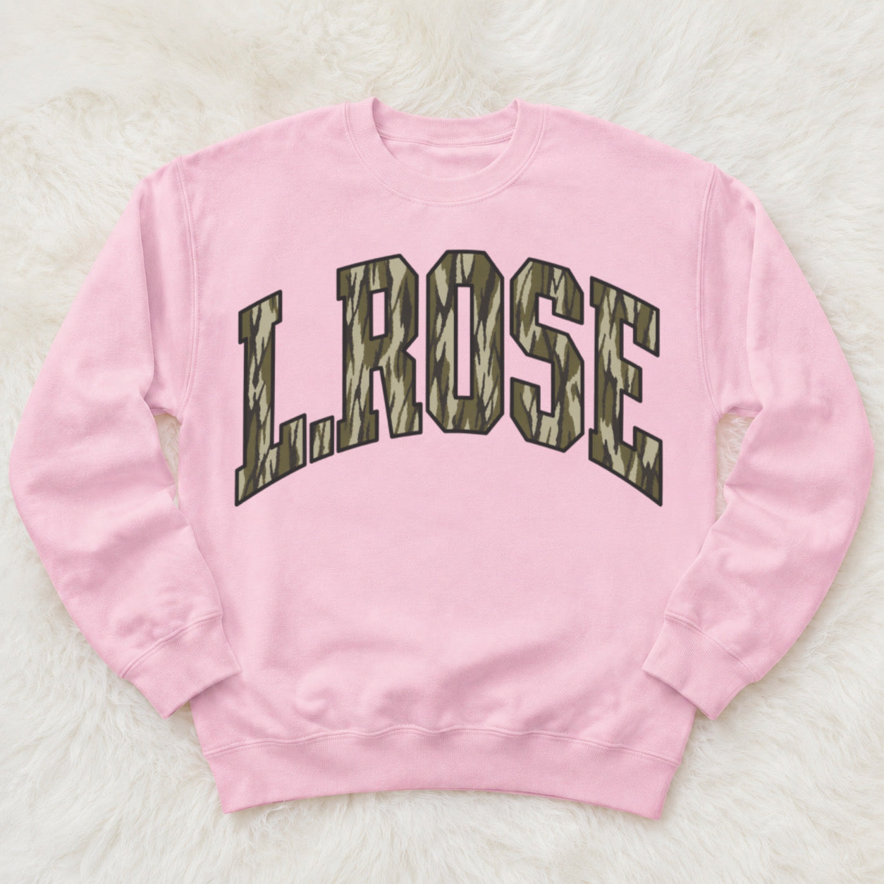 L.ROSE bottomland pink crew or tee