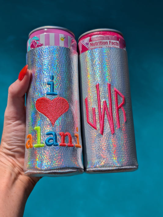 Holographic slim can koosie
